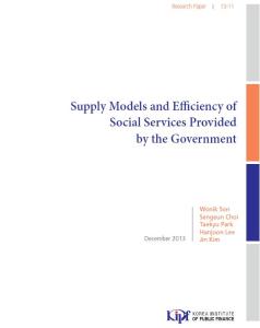 13-11 Supply Models and Efficiency of Social Services Provided by the Government cover image